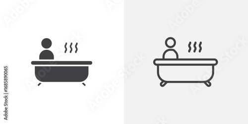 Person Bathing icon set for ui designs on white background