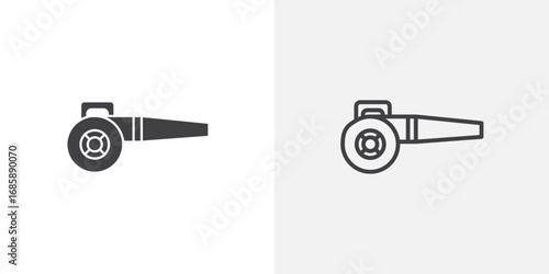Leaf blower icon set for ui designs on white background