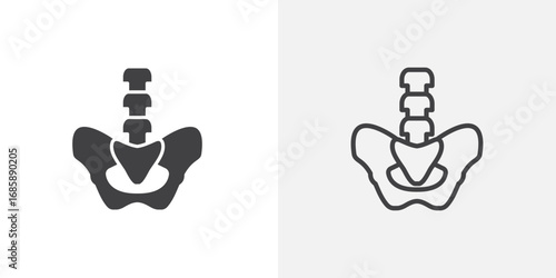 Pelvic area icon set for ui designs on white background