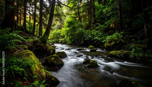 Lush forest stream