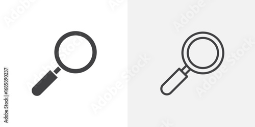 Loupe icon set for ui designs on white background