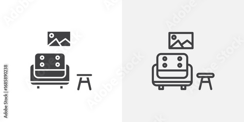 Lounge icon set for ui designs on white background