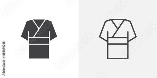 Kimono icon set for ui designs on white background