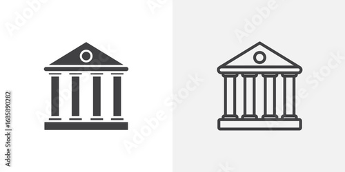 Institute icon set for ui designs on white background