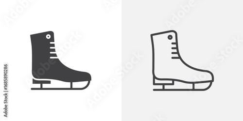 Ice skating icon set for ui designs on white background