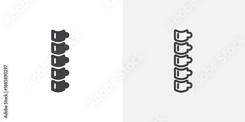 Human spine icon set for ui designs on white background