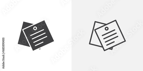 Sticky notes icon set for ui designs on white background
