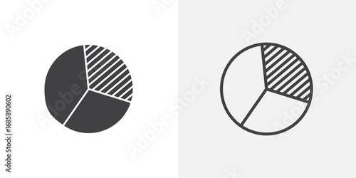 market share icon set for ui designs on white background
