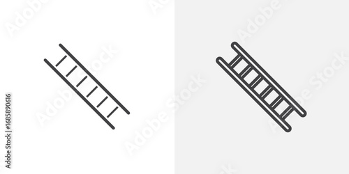 Ladder icon set for ui designs on white background