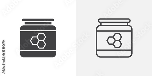 Honey jar icon set for ui designs on white background