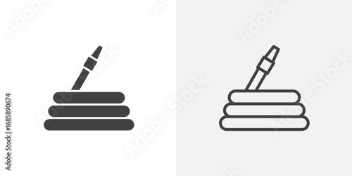 Hose icon set for ui designs on white background