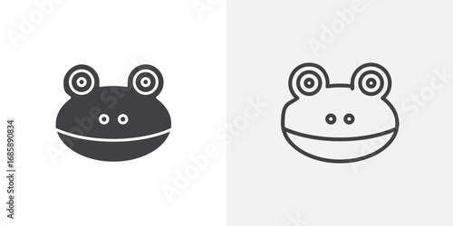 Frog icon set for ui designs on white background