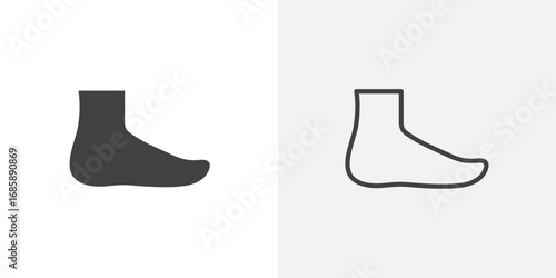 Foot side view icon set for ui designs on white background