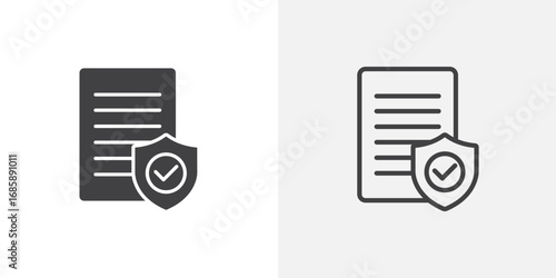 Contract Coverage icon set for ui designs on white background