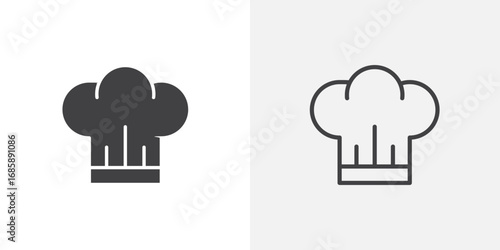 Chef hat icon set for ui designs on white background