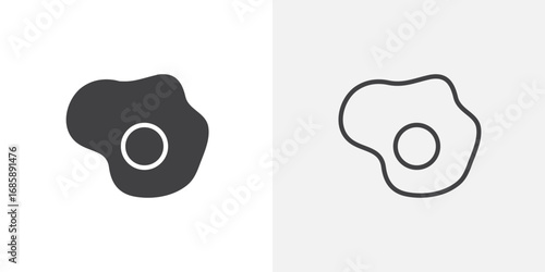 Fried egg icon set for ui designs on white background