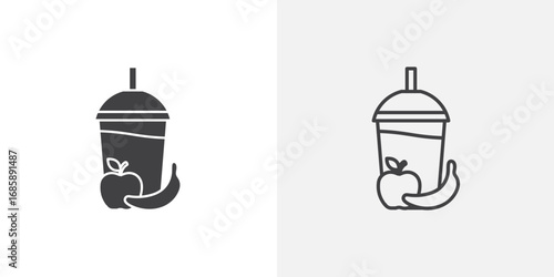 Fresh smoothie icon set for ui designs on white background