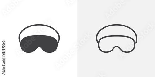 Eye mask icon set for ui designs on white background