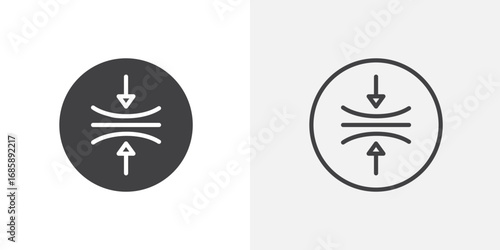 Elasticity icon set for ui designs on white background