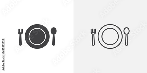 Eatery icon set for ui designs on white background