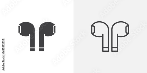 Earbuds icon set for ui designs on white background