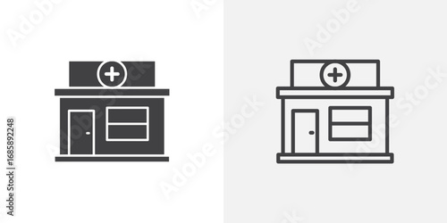 Drugstore icon set for ui designs on white background
