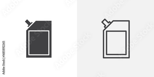 Doy pack pouch icon set for ui designs on white background