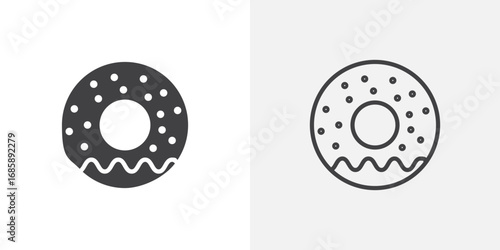Donut icon set for ui designs on white background
