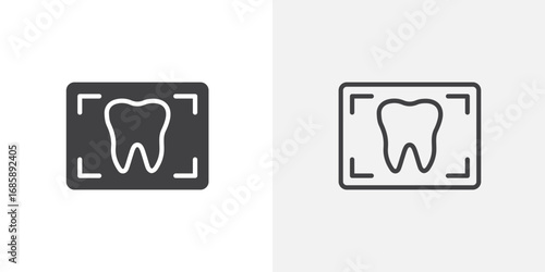 Dental X ray icon set for ui designs on white background