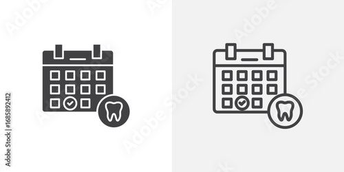 Dental appointment icon set for ui designs on white background