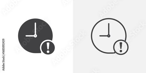 Delay icon set for ui designs on white background