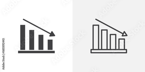 Decrease icon set for ui designs on white background