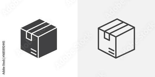 Delivering box icon set for ui designs on white background