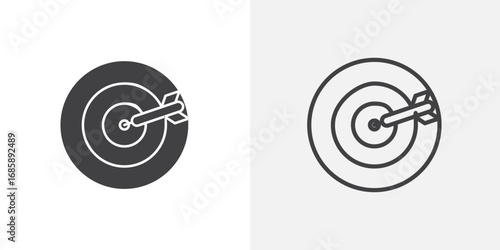 Dart icon set for ui designs on white background