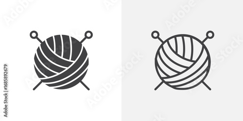 Crochet icon set for ui designs on white background