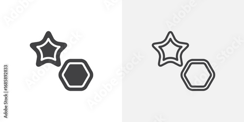 Cookie cutter icon set for ui designs on white background