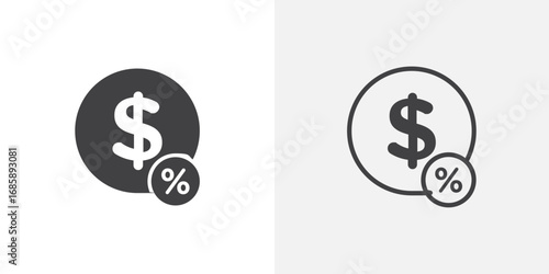 Commission icon set for ui designs on white background