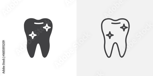 Clean teeth icon set for ui designs on white background