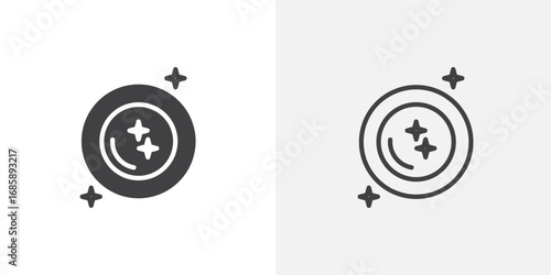 Clean plate icon set for ui designs on white background