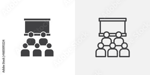 Classroom icon set for ui designs on white background