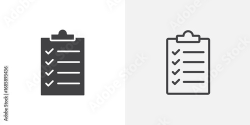 Checklist icon set for ui designs on white background