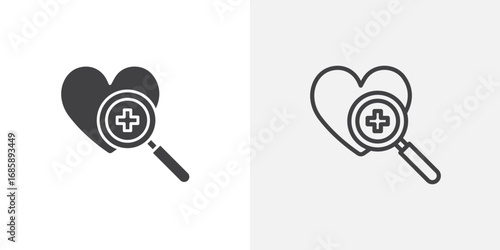 Check up icon set for ui designs on white background