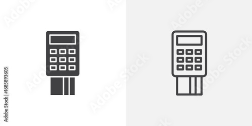Card machine icon set for ui designs on white background