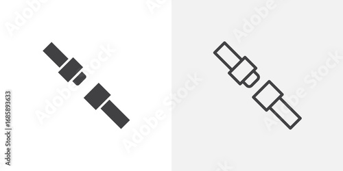 Car seat belt icon set for ui designs on white background
