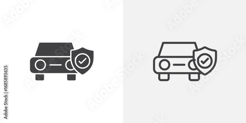 Car insurance icon set for ui designs on white background
