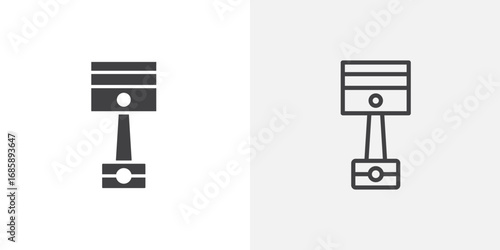 Car connecting rod icon set for ui designs on white background