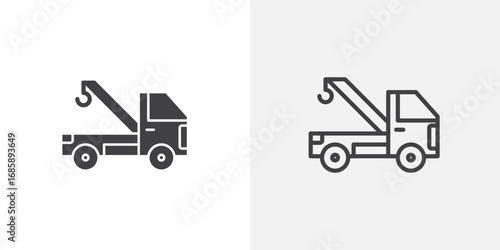 Car crane icon set for ui designs on white background