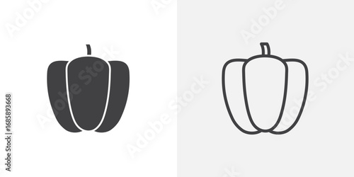Capsicum icon set for ui designs on white background