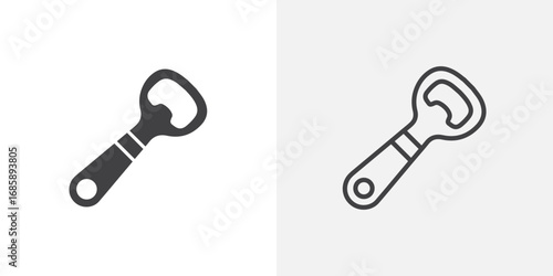 Bottle opener icon set for ui designs on white background