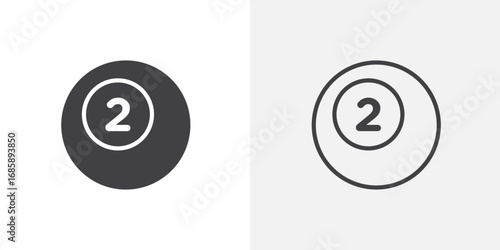 Billiard ball icon set for ui designs on white background